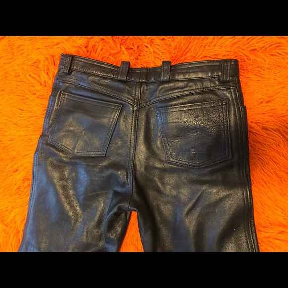 Men’s Black Leather pants sz.32 - Picture 2 of 14